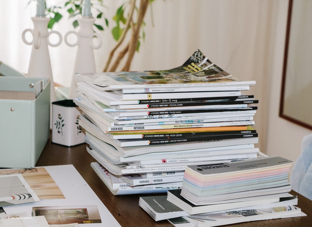 a pile of magazines to use for creating a mood board